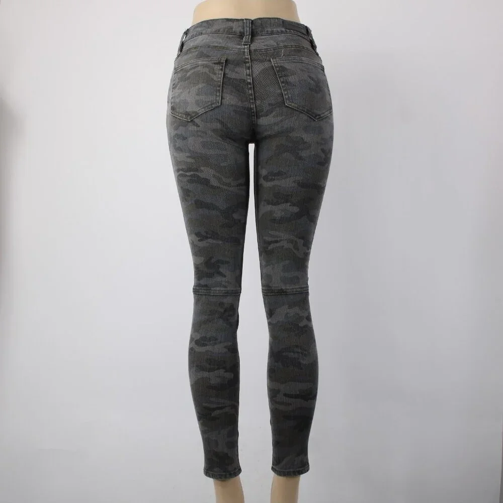 Etienne Marcel Jeans Sz 26 x 28 Charcoal MultiColor Camo Skinny Cotton Poly Jean - Picture 9 of 16
